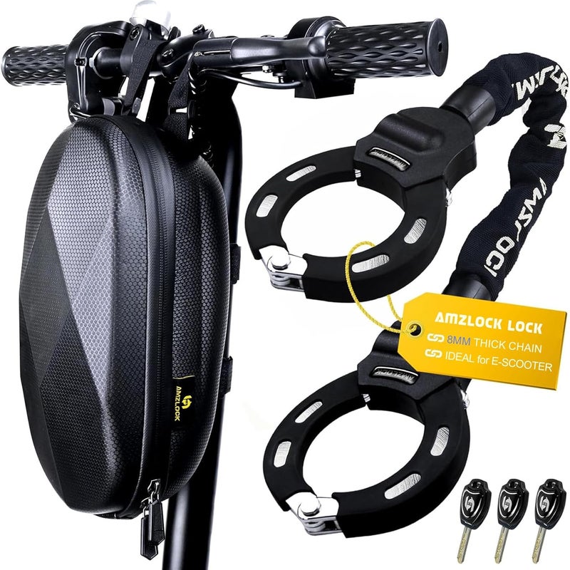 AMZLOCK Electric Scooter Lock Anti Theft, Scooter Accessories, Heavy Duty 5/16" Chain Lock 29.5" with Scooter Bag, for Scooter, Motorcycle, Electric Bike, Gate - Image 1